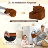 inQ Boutique - Bear-Shaped Kids Sofa, Teddy Fleece Foam Chair for Toddlers 3+, Portable Bear-Shaped Couch (Brown)