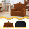 inQ Boutique - Bear-Shaped Kids Sofa, Teddy Fleece Foam Chair for Toddlers 3+, Portable Bear-Shaped Couch (Brown)