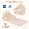 inQ Boutique - 2-in-1 Flip Open Kids Sofa Lounger, Teddy Fleece Toddler Couch with Carry Handle for Ages 3+ (Beige)