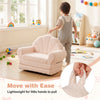 inQ Boutique - 2-in-1 Flip Open Kids Sofa Lounger, Teddy Fleece Toddler Couch with Carry Handle for Ages 3+ (Beige)