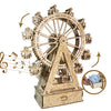 Music Park - 3d Wooden Puzzle Gear Ferris Wheel Music Box You Are My Sunshine Handmade Assembly Model Kit Holidays Brthdays Christmas Gifts