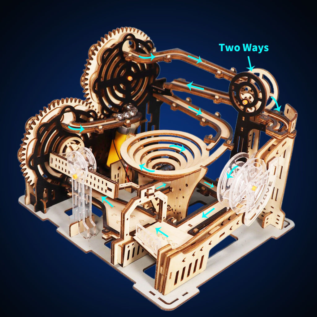 Music Park - Electric 3D Wooden Puzzles Marble Run Model Kits  Brain Teaser Puzzle DIY handmade Christmas gift(Without battery)
