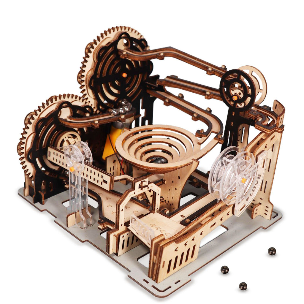 Music Park - Electric 3D Wooden Puzzles Marble Run Model Kits  Brain Teaser Puzzle DIY handmade Christmas gift(Without battery)
