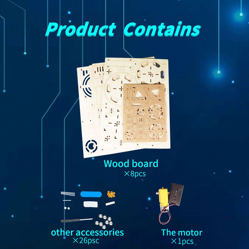 Music Park - Electric 3D Wooden Puzzles Marble Run Model Kits  Brain Teaser Puzzle DIY handmade Christmas gift(Without battery)