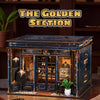 Music Park - 3d wooden puzzle for adults Golden Ratio book nook with lights model kit dollhouse DIY miniature house Birthday and Christmas gifts
