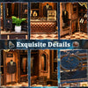 Music Park - 3d wooden puzzle for adults Golden Ratio book nook with lights model kit dollhouse DIY miniature house Birthday and Christmas gifts