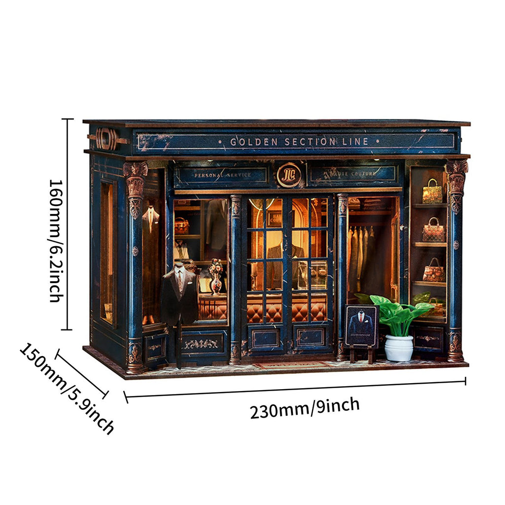 Music Park - 3d wooden puzzle for adults Golden Ratio book nook with lights model kit dollhouse DIY miniature house Birthday and Christmas gifts