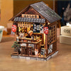 Music Park - 3d wooden puzzle for adults Serene Izakaya book nook with lights model kit dollhouse DIY miniature house Birthday and Christmas gifts