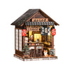 Music Park - 3d wooden puzzle for adults Serene Izakaya book nook with lights model kit dollhouse DIY miniature house Birthday and Christmas gifts