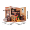 Music Park - 3d wooden puzzle for adults Corner Coffee Shop book nook with lights model kit dollhouse DIY miniature house Birthday and Christmas gifts