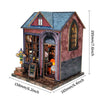 Music Park - 3d wooden puzzle for adults Dark Cottage book nook with lights model kit dollhouse DIY miniature house Birthday and Christmas gifts
