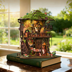 Music Park - MUSIC PARK 3D Wooden Puzzle For Adults Forest Whisper Tea Book Nook DIY Miniature House Assembly Model Stress Relief Toy Home Decor Gifts