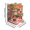 Music Park - 3d wooden puzzle for adults Winding Lane Library book nook with lights model kit dollhouse DIY miniature house Birthday and Christmas gifts