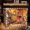 Music Park - 3d wooden puzzle for adults Nostalgia Photo Studio book nook with lights model kit dollhouse DIY miniature house Birthday and Christmas gifts