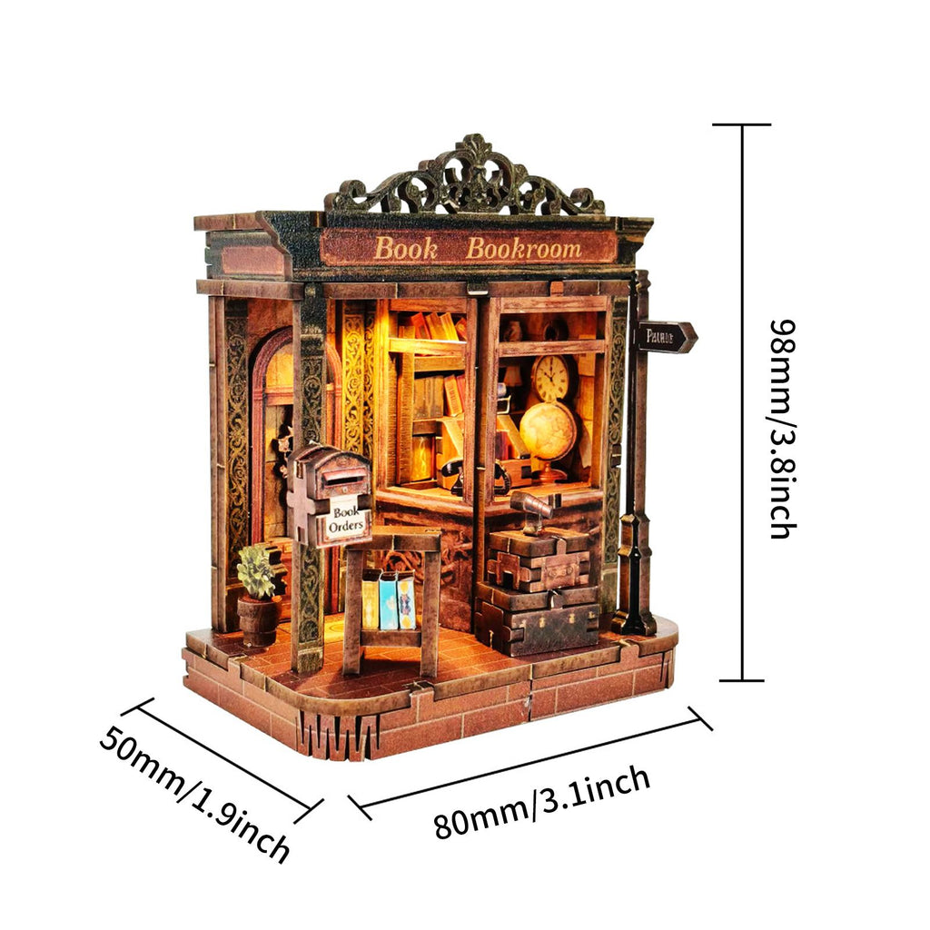 Music Park - 3d wooden puzzle for adults Paper Cottage book nook with lights model kit dollhouse DIY miniature house Birthday and Christmas gifts