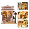 Music Park - 3d wooden puzzle for adults Sweet Eaves Florist book nook with lights model kit dollhouse DIY miniature house Birthday and Christmas gifts