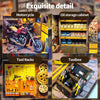 Music Park - 3d wooden puzzle for adults Moto Repair Garage book nook with lights model kit dollhouse DIY miniature house Birthday and Christmas gifts