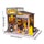 Music Park - 3d wooden puzzle for adults Moto Repair Garage book nook with lights model kit dollhouse DIY miniature house Birthday and Christmas gifts