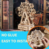 Music Park - 3D Wooden Puzzles Music Box Ferris Wheel DIY Crafts Handmade Model Kits for Women Birthday Gifts