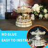 Music Park - 3d Wooden Puzzle Carousel Music Box Handmade Assembly Model Kit Holidays Birthdays Christmas Gifts
