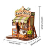 Music Park - 3d wooden puzzle for adults Reading Realm Pavilion book nook with lights model kit dollhouse DIY miniature house Birthday and Christmas gifts