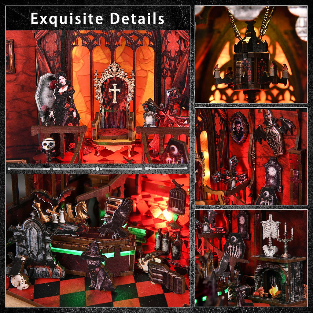 Music Park - 3D Wooden Puzzle For Adults Eternal Night Dark Castle DIY Miniature House Assembly Model Stress Relief Toy Home Decor Gifts