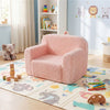 inQ Boutique - No-Assembly Kids Sofa, Soft Teddy Fleece Foam Couch with Carry Handle & Removable Washable Cover (Pink)