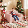 inQ Boutique - No-Assembly Kids Sofa, Soft Teddy Fleece Foam Couch with Carry Handle & Removable Washable Cover (Pink)