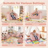 inQ Boutique - No-Assembly Kids Sofa, Soft Teddy Fleece Foam Couch with Carry Handle & Removable Washable Cover (Pink)