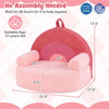 inQ Boutique - Pink Kids Sofa, Soft Teddy Fleece Foam Couch with Carry Handle & Removable Machine-Washable Cover