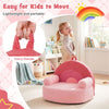 inQ Boutique - Pink Kids Sofa, Soft Teddy Fleece Foam Couch with Carry Handle & Removable Machine-Washable Cover