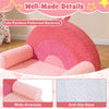 inQ Boutique - Pink Kids Sofa, Soft Teddy Fleece Foam Couch with Carry Handle & Removable Machine-Washable Cover