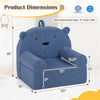 inQ Boutique - Bear-Shaped Kids Sofa, Teddy Fleece Foam Chair for Toddlers 3+, Portable Bear-Shaped Couch (Navy)