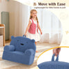 inQ Boutique - Bear-Shaped Kids Sofa, Teddy Fleece Foam Chair for Toddlers 3+, Portable Bear-Shaped Couch (Navy)