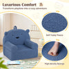 inQ Boutique - Bear-Shaped Kids Sofa, Teddy Fleece Foam Chair for Toddlers 3+, Portable Bear-Shaped Couch (Navy)