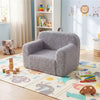 inQ Boutique - Kids Foam Sofa Chair with Teddy Fleece Fabric, Lightweight Portable Toddler Couch for Ages 3+ (Gray)