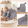 inQ Boutique - Kids Foam Sofa Chair with Teddy Fleece Fabric, Lightweight Portable Toddler Couch for Ages 3+ (Gray)