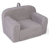 inQ Boutique - Kids Foam Sofa Chair with Teddy Fleece Fabric, Lightweight Portable Toddler Couch for Ages 3+ (Gray)