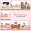 inQ Boutique - 3-Tier Dollhouse with 7 Rooms & 31 Cute Furniture, MDF+Pine Wood Corner Design Kids Toy