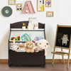 inQ Boutique - Dark Brown Multifunctional Kids Storage Cabinet with Large Capacity Toy Box and Display Shelf, Safe Rounded Corner Children Organizer for Toys Books
