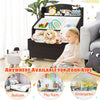 inQ Boutique - Dark Brown Multifunctional Kids Storage Cabinet with Large Capacity Toy Box and Display Shelf, Safe Rounded Corner Children Organizer for Toys Books