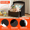inQ Boutique - Dark Brown Multifunctional Kids Storage Cabinet with Large Capacity Toy Box and Display Shelf, Safe Rounded Corner Children Organizer for Toys Books