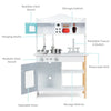 inQ Boutique - Kids Pretend Play Kitchen Set Realistic Cooking Toy with Sink & Accessories