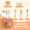 inQ Boutique - Orange Kids Play Kitchen with Realistic Faucet & Ice Dispenser, Anti-Tipping Pretend Cooking Set for Ages 3-6