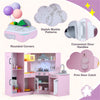 inQ Boutique - Interactive Kids Play Kitchen with Ice Maker & Chalkboard, Corner Design Pretend Cooking Set with Realistic Sound Effects-Pink