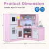 inQ Boutique - Interactive Kids Play Kitchen with Ice Maker & Chalkboard, Corner Design Pretend Cooking Set with Realistic Sound Effects-Pink
