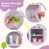 inQ Boutique - Interactive Kids Play Kitchen with Ice Maker & Chalkboard, Corner Design Pretend Cooking Set with Realistic Sound Effects-Pink