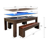 4 Supply - 7ft 3-in-1 Multi-Functional Pool Table with Benches (Pool Table + Ping Pong Table + Dining Table)