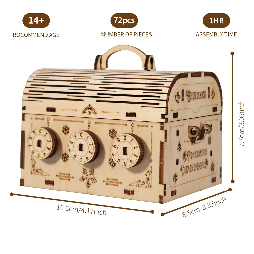 Music Park - 3D Wooden Puzzle DIY Treasure Box Model Building Kits Brain Teaser Projects for Adult Christmas Gifts