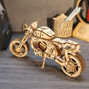 Music Park - 3D Wooden Puzzle Motorcycle Model Kits To Build Wooden Construction Handmade Craft Unique Gift Christmas